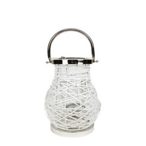 Northlight 13.5 White Iron Pillar Candle Lantern