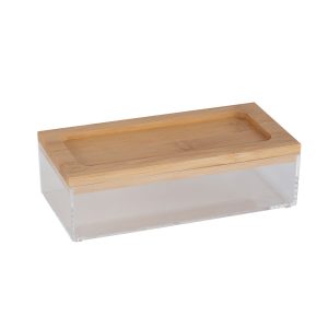Simplify 7.5 x 4 Clear Organizer With Bamboo Lid
