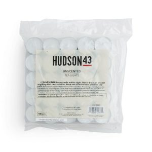 100pk White Unscented Pressed Tealights by Hudson 43