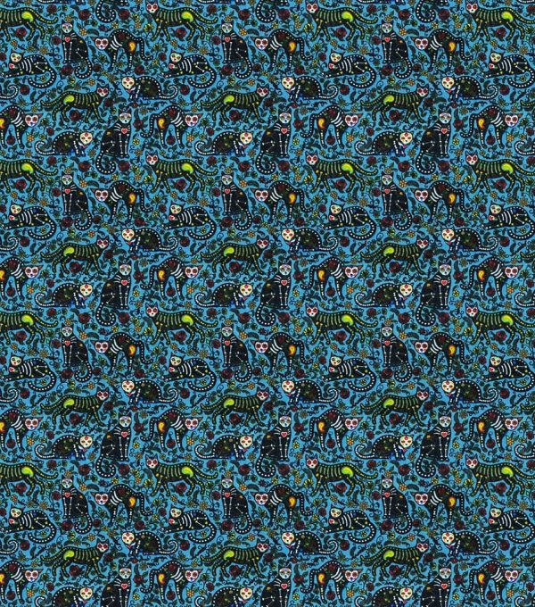 Skeleton Cat Super Snuggle Flannel Fabric