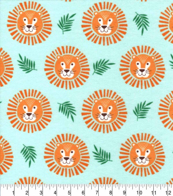 Super Snuggle Flannel Fabric Lion Faces - Image 2