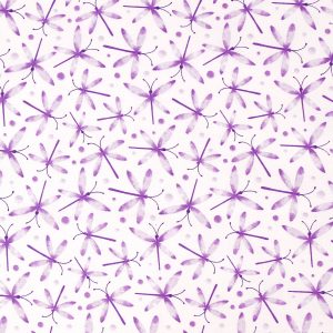 Purple Watercolor Dot Dragonfly Cotton Fabric by Keepsake Calico