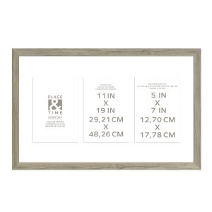 11 x 19 Natural 3 Photo Collage Frame by Place   Time