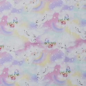 Unicorns And Rainbows Novelty Cotton Fabric