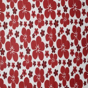 Hibiscus on White Cotton Fabric by Quilter s Showcase