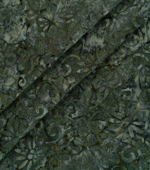 Green Steel Mirage Batik Cotton Fabric - Image 3