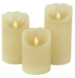 Northlight 3ct LED Cream Pillar Candles