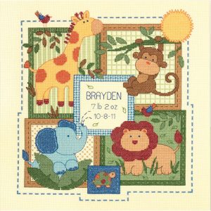 Dimensions 12 Baby Hugs Savannah Birth Record Counted Cross Stitch Kit