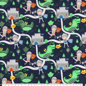 Knights And Dragons Super Snuggle Flannel Fabric