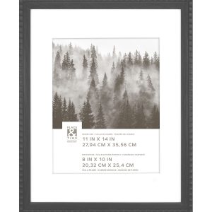 11 x 14 Matted to 8 x 10 Thumbprint Black Wall Frame by Place   Time