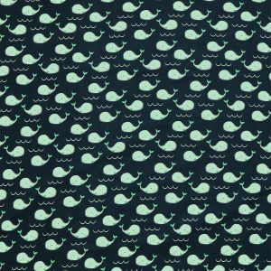Super Snuggle Tiny Happy Whales Flannel Fabric