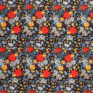 Red Blue Floral Super Snuggle Flannel Fabric