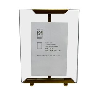 2 x 3 Bronze Edged Transparent Tabletop Picture Frame by Place   Time