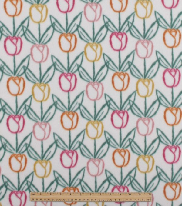 Tulips Blizzard Fleece Fabric - Image 2