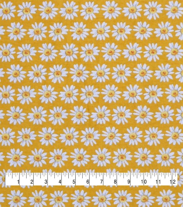 Daisy Yellow Super Snuggle Cotton Fabric - Image 3