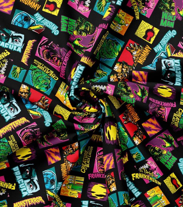 Monster Pop Movies Halloween Cotton Fabric - Image 4