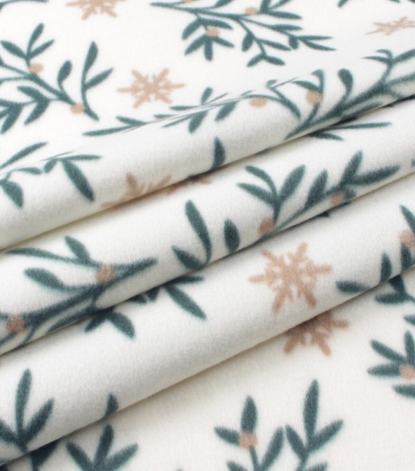 Green Mistletoe Blizzard Fleece Fabric - Image 3