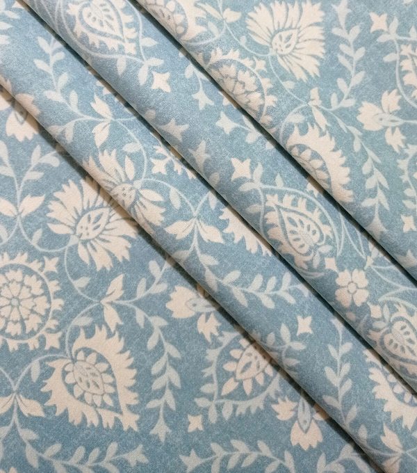 Blue Damask Super Snuggle Flannel Fabric - Image 3