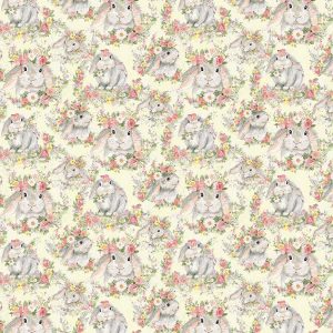 Susan Winget Hello Spring Bunny Easter Cotton Fabric
