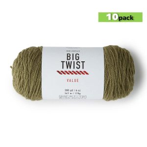 10pk Solid Olive Medium Weight Acrylic 380yd Value Yarn by Big Twist