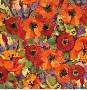Susan Winget 108 Orange   Red Poppies Premium Wide Cotton Fabric