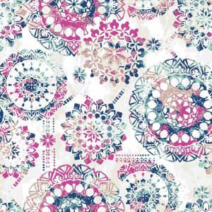 RoomMates Wallpaper Pink   Blue Bohemian