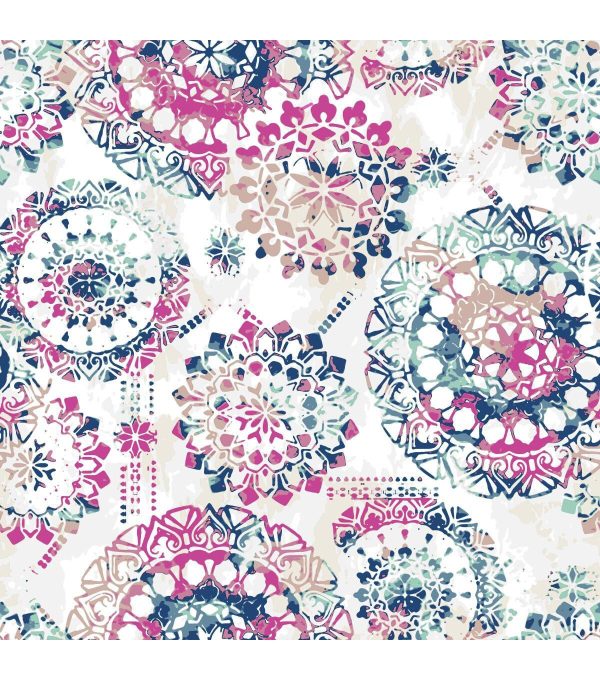 RoomMates Wallpaper Pink   Blue Bohemian