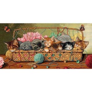 Dimensions 18 x 9 Kitty Litter Counted Cross Stitch Kit