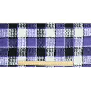 Purple   Black Plaid Sew Lush Fleece Fabric