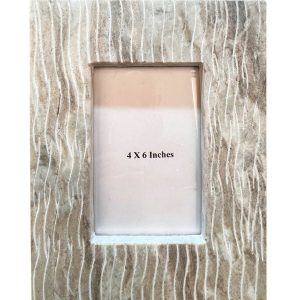 4 x 6 Wavy Grooved Marble Tabletop Picture Frame by Place   Time