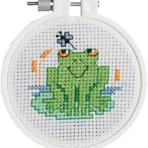 Janlynn 3 Soggy Froggy Round Counted Cross Stitch Kit