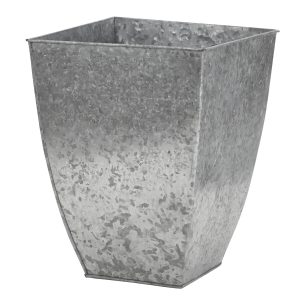Nearly Natural 15 Gray Square Tin Planter