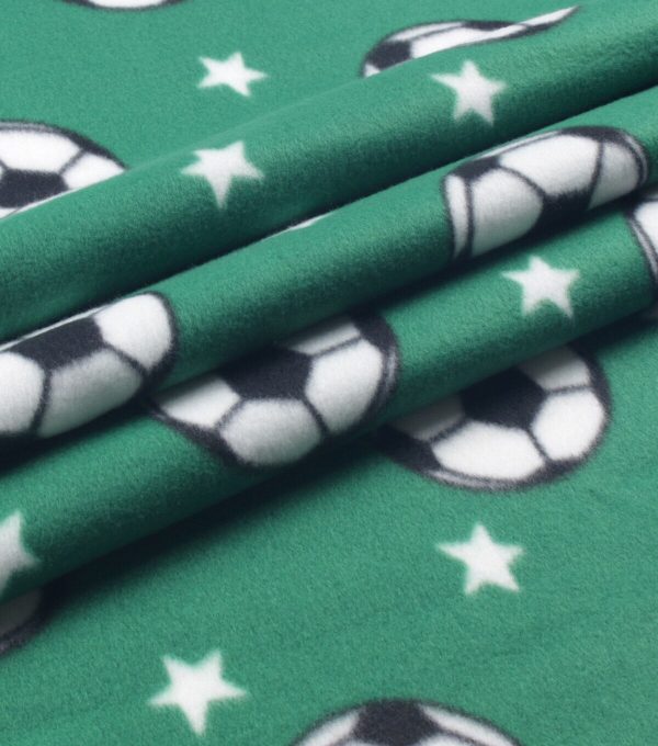 Green Soccer Superstar Blizzard Fleece Fabric - Image 3