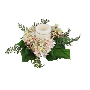 Northlight 16 Pink   Green Hydrangea Candle Holder Centerpiece