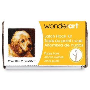 Wonderart Latch Hook Kit 12X12 Puppy Love