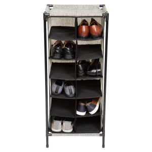 Simplify 38 Black 12 Section Shoe Organizer
