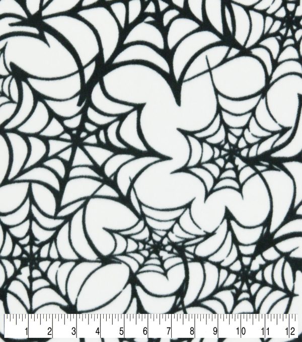 POP! Halloween Webs Lightweight Fleece Fabric - Image 3