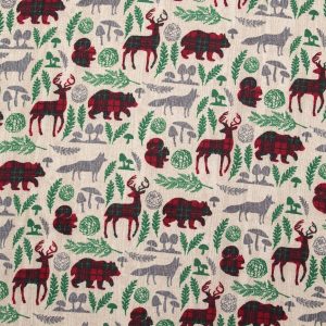 Pattern Trap Woodland Animals Super Snuggle Christmas Flannel Fabric