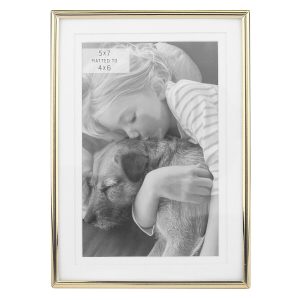 5 x 7 Matted to 4 x 6 Gold Tabletop Picture Frame
