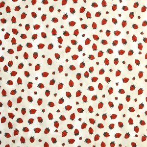 Brent Carlson Strawberry On Tan Premium Quilt Cotton Fabric