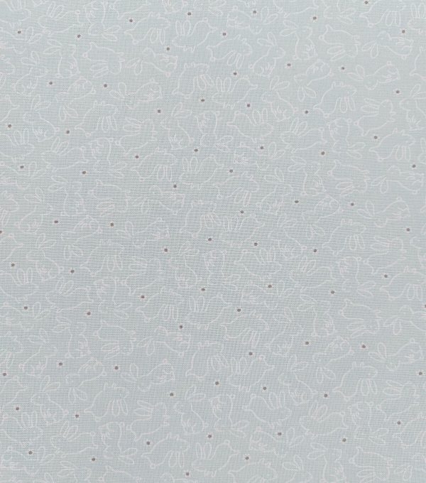 Bunny White Easter Cotton Fabric