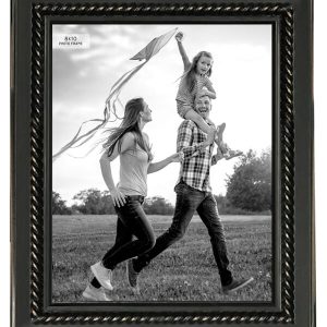 8 x 10 Distressed Black Rope Edge Tabletop Picture Frame