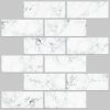 Carrara Marble Subway Peel   Stick Tile Backsplash