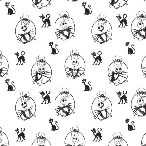 Jack Skellington Cameos Nightmare Before Christmas Cotton Fabric - 1