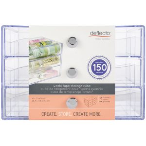 Deflecto 10 Clear Washi Tape Storage Cube