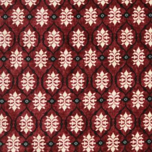 Red Geometric Floral Luxe Fleece Fabric