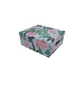 11 Tropical Floral on White Rectangle Box by Place   Time