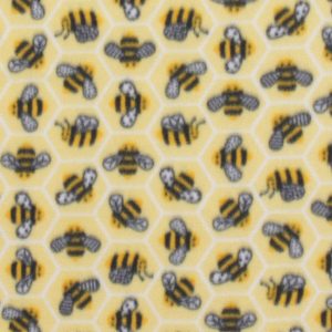 Blizzard Fleece Fabric Honeycomb Bee Tossed