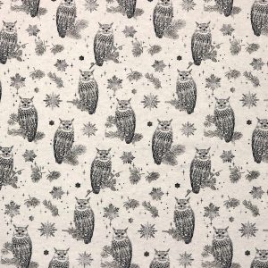 Owls on White Super Snuggle Christmas Flannel Fabric
