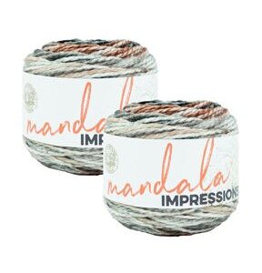 Lion Brand Mandala Impressions 164yds Bulky Acrylic Yarn 2 Bundle - Nightfall